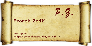 Prorok Zoé névjegykártya